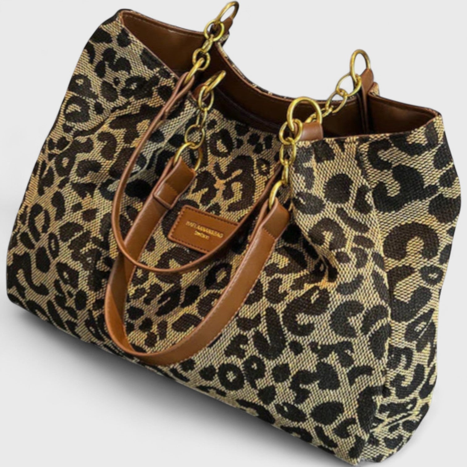 Kailany Canvas Bag | Large Leopard Print, Adjustable Strap 2