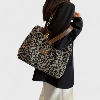 Kailany Canvas Bag | Large Leopard Print, Adjustable Strap 5