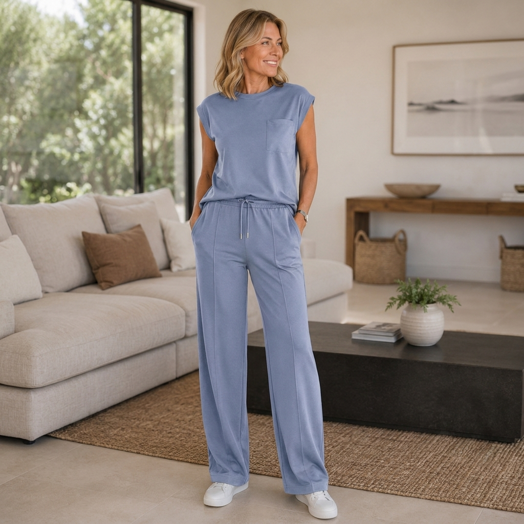 Kara Summer Lounge Set | Soft Cotton Blend, Relaxed Fit Women's Loungewear 4