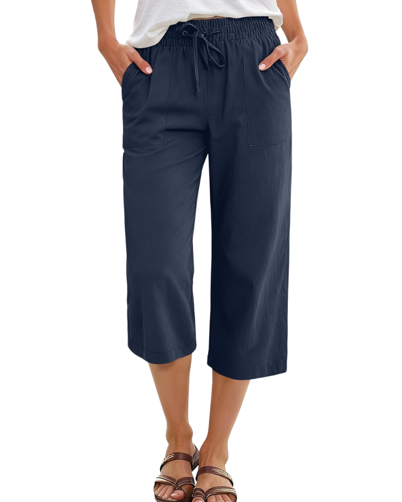 Kris Capri Trousers | High Waist, Drawstring 2