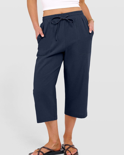 Kris Capri Trousers | High Waist, Drawstring 3