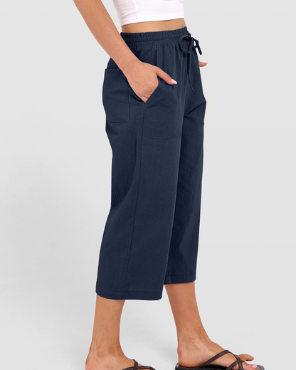 Kris Capri Trousers | High Waist, Drawstring 4