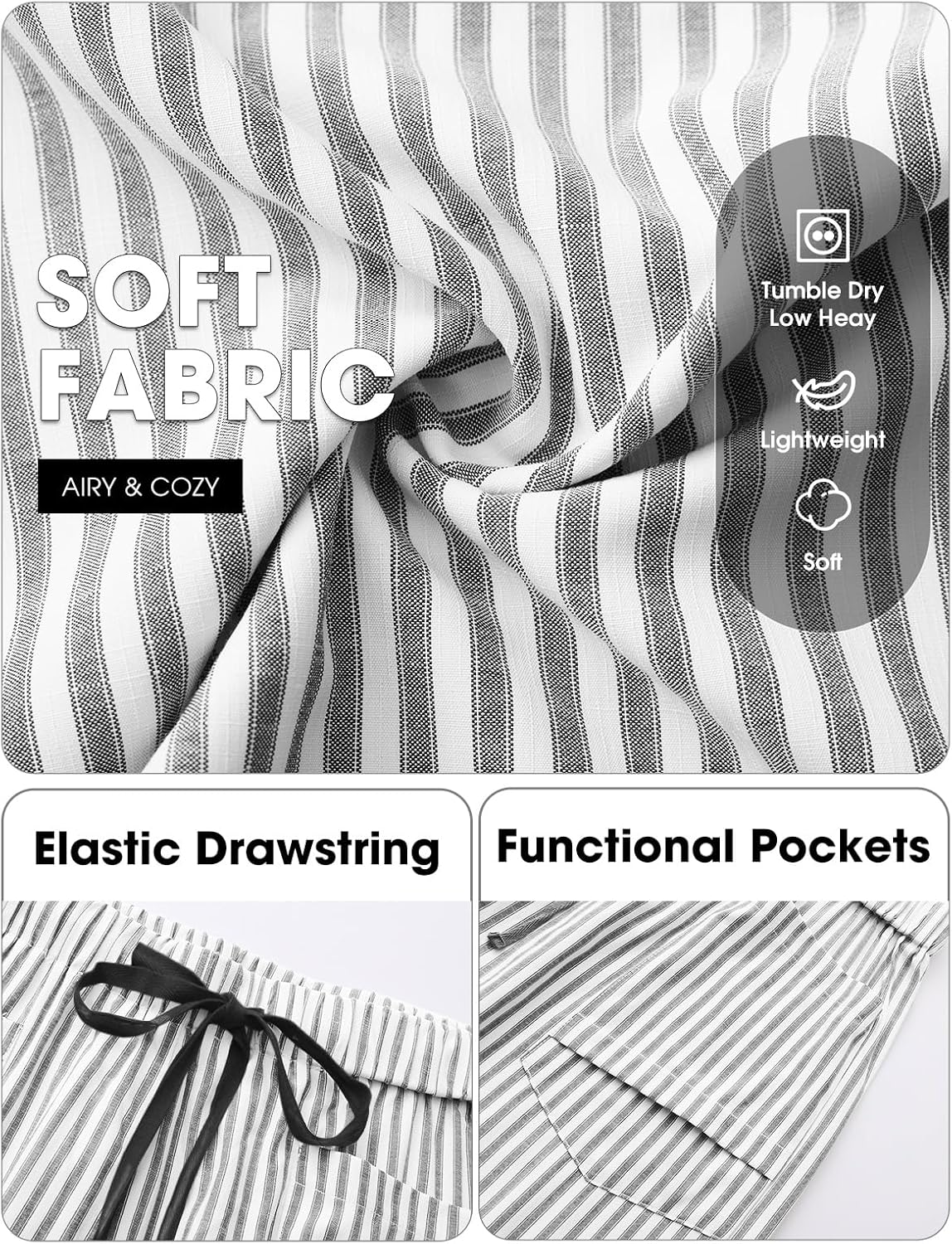 Lara Capri Trousers | Lightweight Striped Linen Blend 4