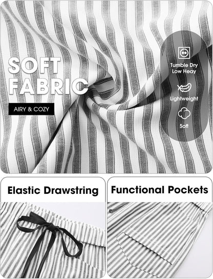 Lara Capri Trousers | Lightweight Striped Linen Blend 4