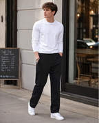 Larry Men's Joggers – Straight Leg Drawstring Cotton Blend Sweatpants