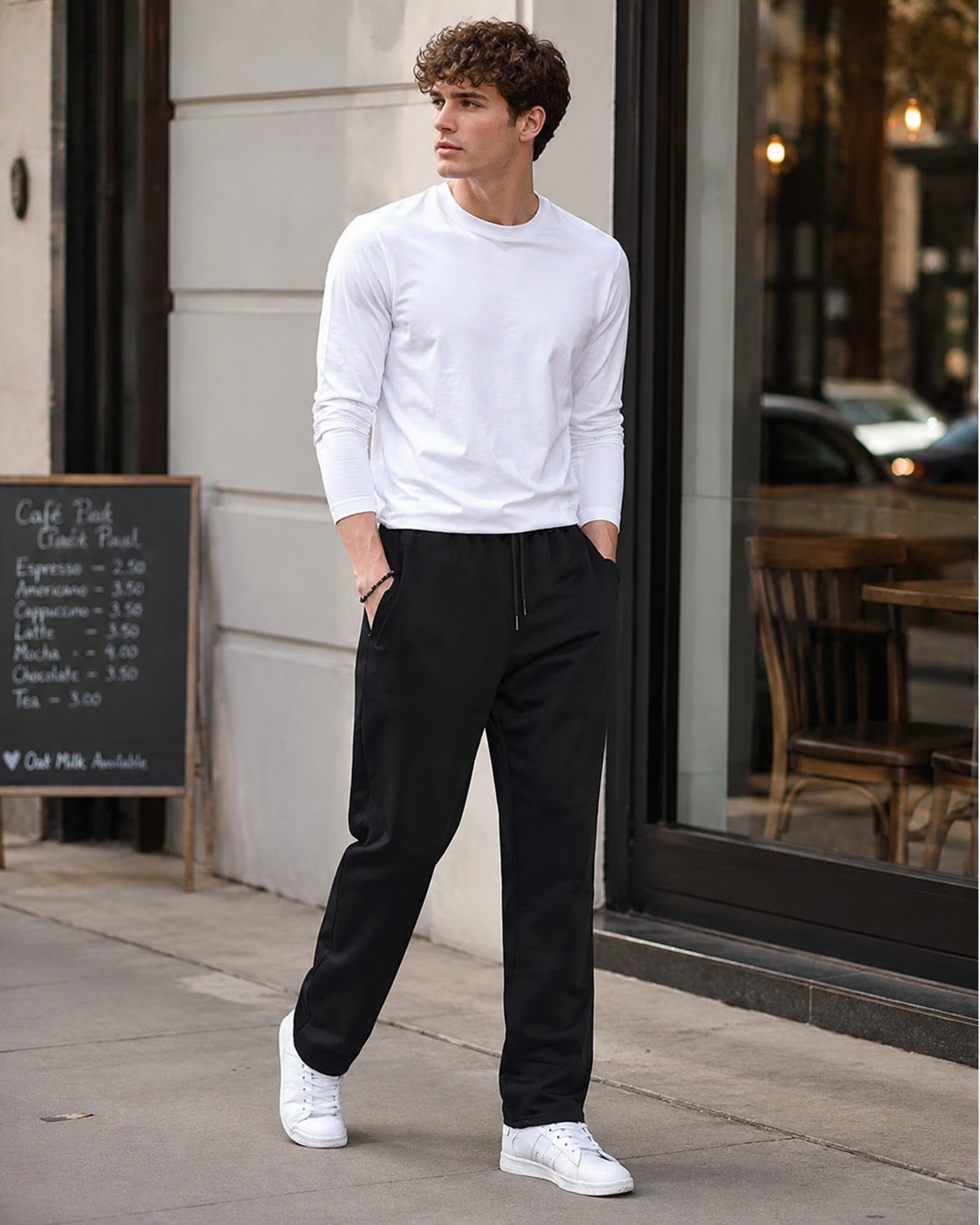Larry Men's Joggers – Straight Leg Drawstring Cotton Blend Sweatpants