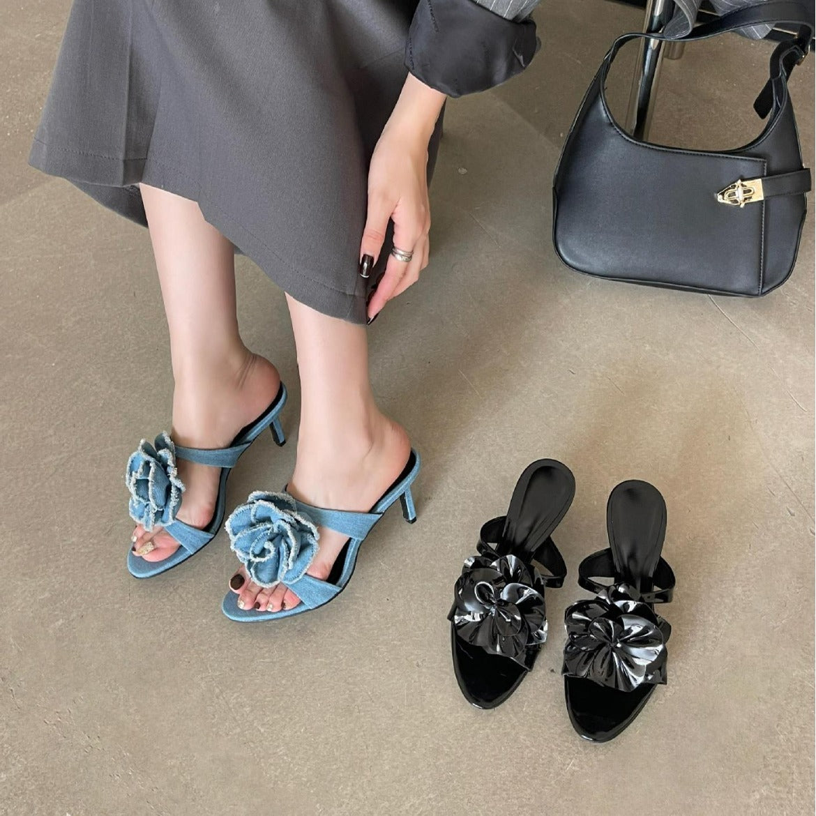 Mara High Heel Sandals for Women | Elegant Floral Design, Comfortable PU Lining 1