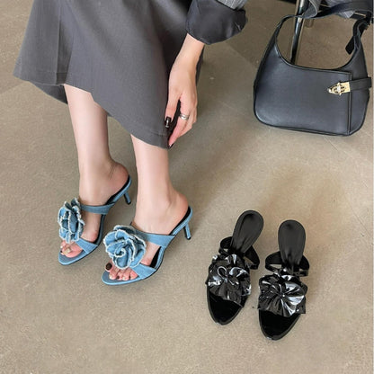 Mara High Heel Sandals for Women | Elegant Floral Design, Comfortable PU Lining 1