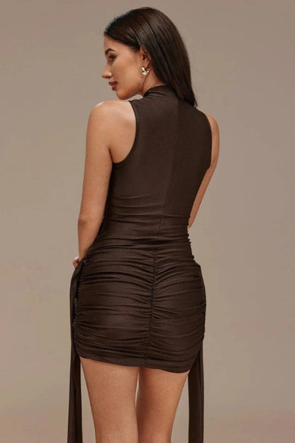 Mara Sculptural Dress | Premium Stretch Jersey, Elegant Black Long Dress for Women 2