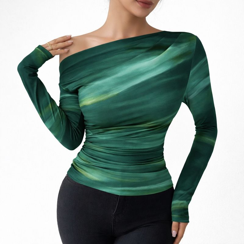 Marble Print Off-Shoulder Top | Women's Going Out Tops 4