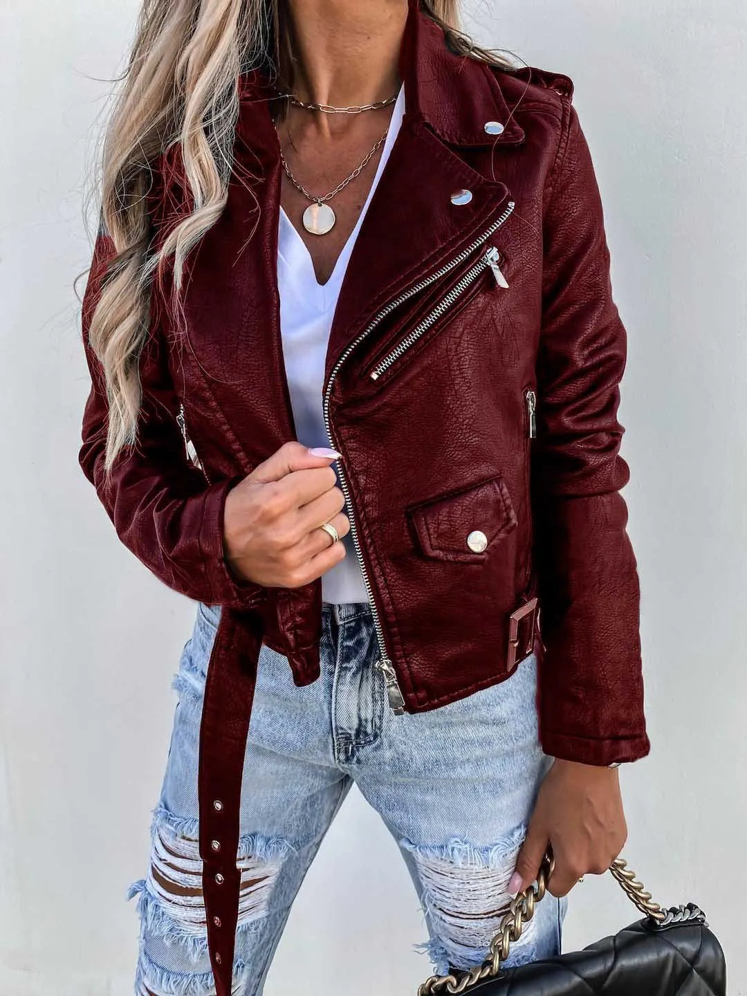 Maya Women's Jacket | Premium Leather, Chic Fitted Design 3