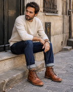Leonard Men’s Leather Boots – Vintage Premium Ankle Boots with Durable Comfort
