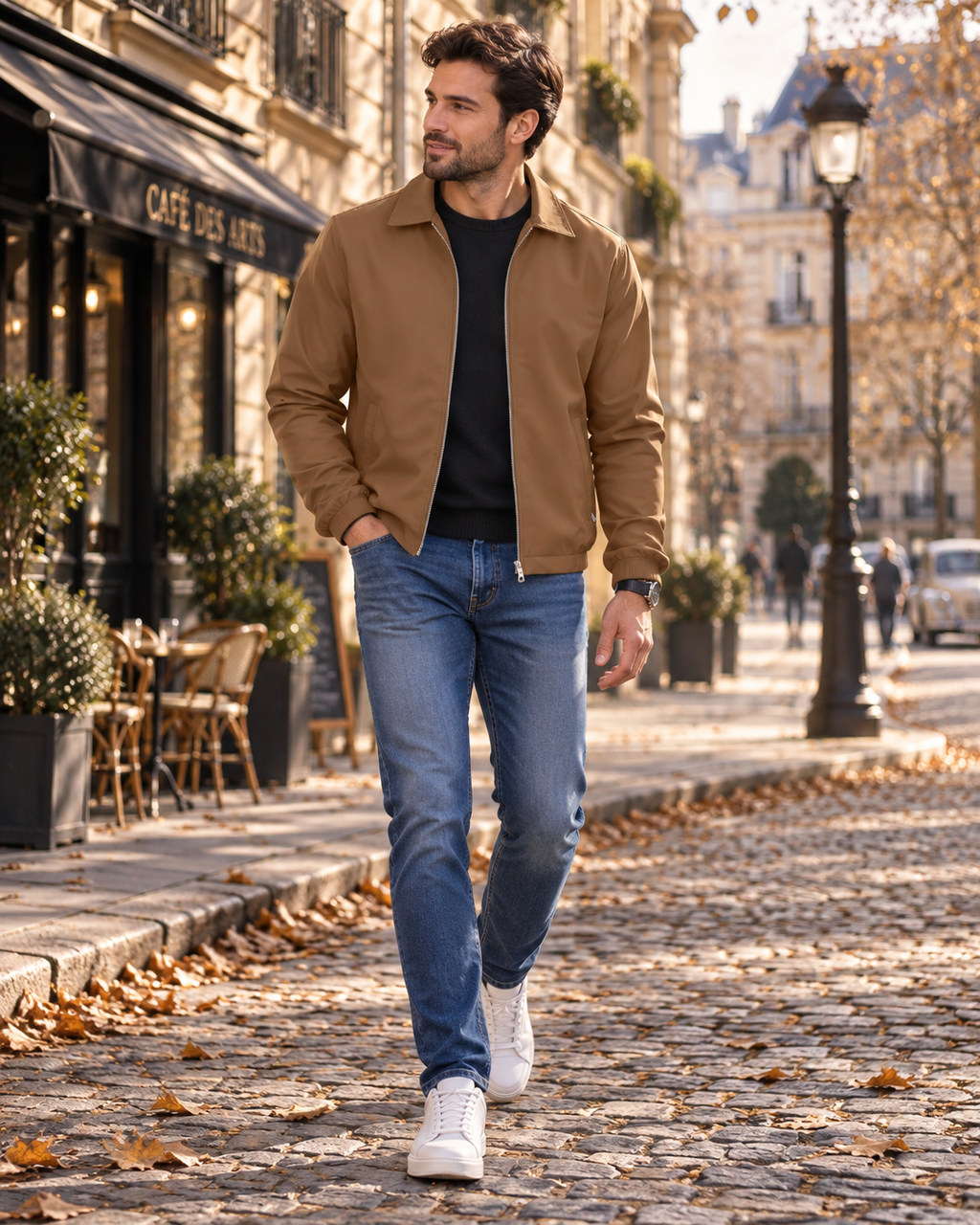 Chaqueta ligera para hombre Lachlan - Abrigo cortavientos, resistente al agua, con cremallera completa y 3 bolsillos