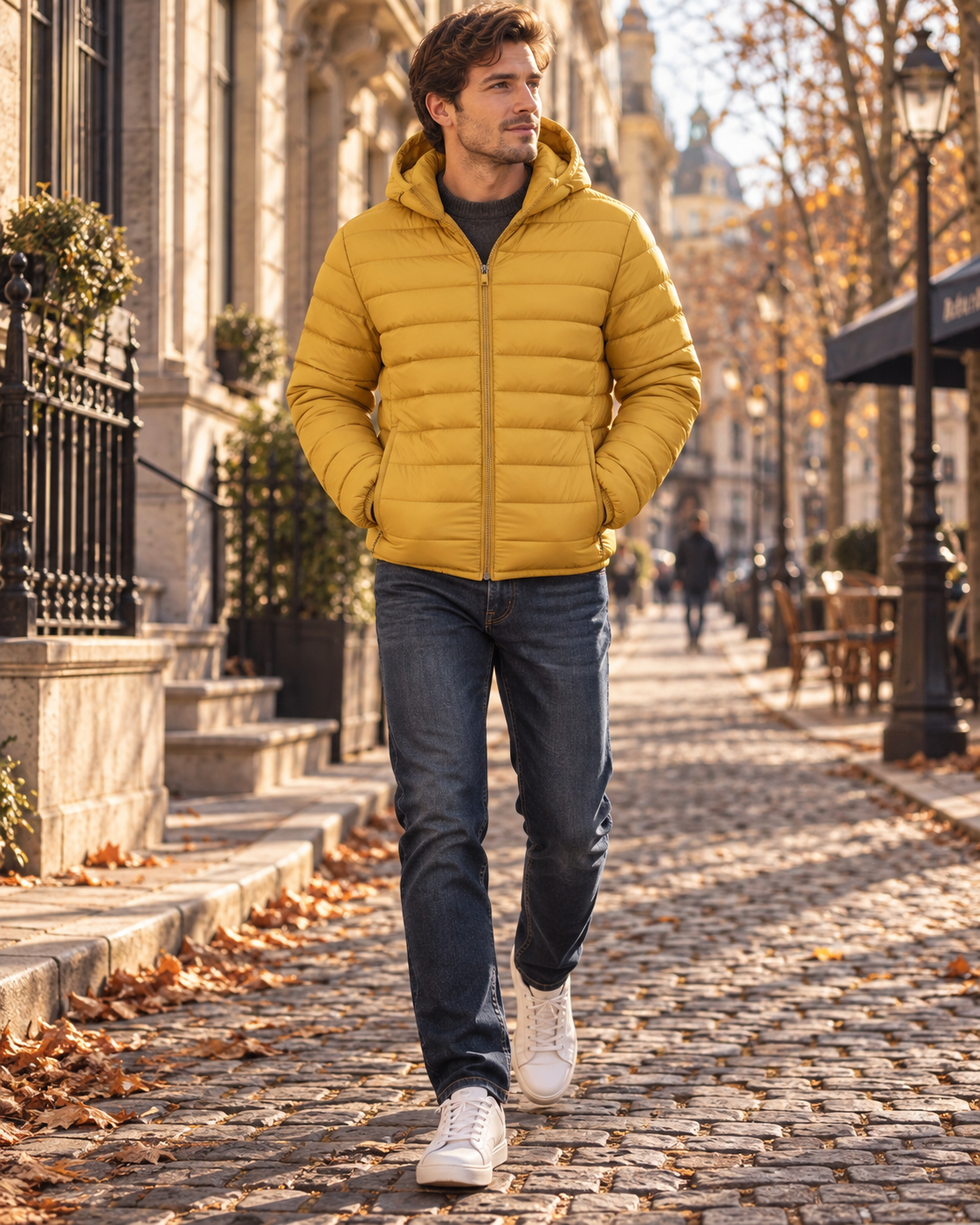 Reuben Men’s Puffer Jacket – Lightweight Water-Resistant Hooded Quilted Coat with Pockets