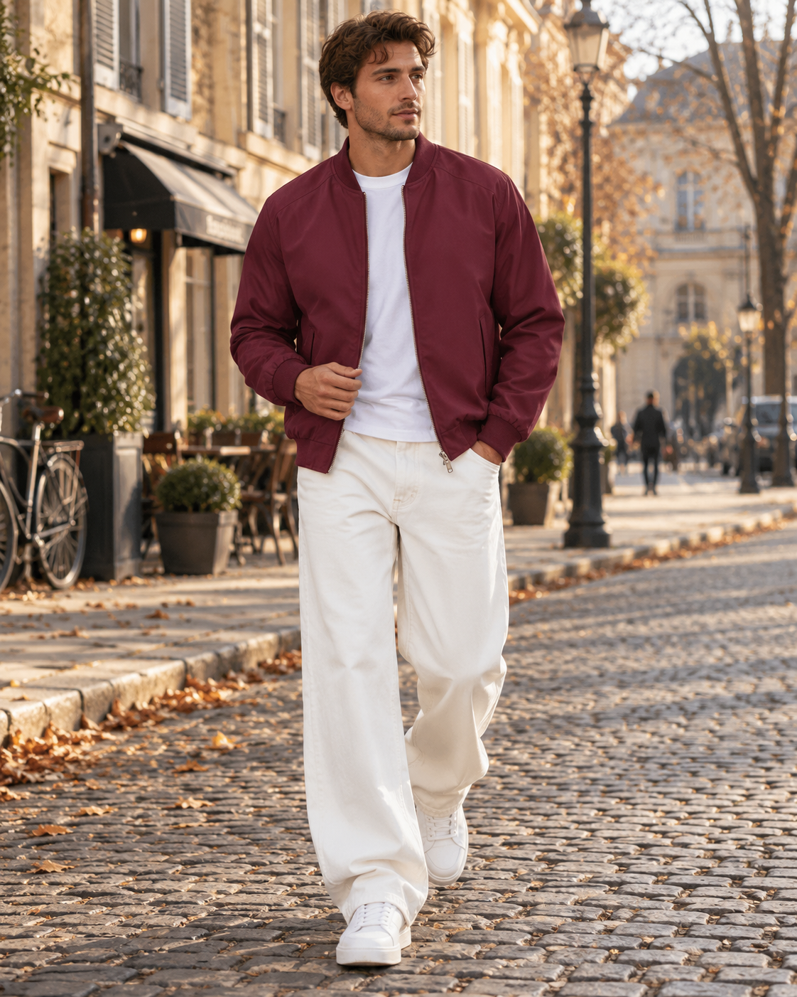 Giacca bomber da uomo Colton – Cappotto casual leggero con cerniera integrale, bordi a coste e 3 tasche