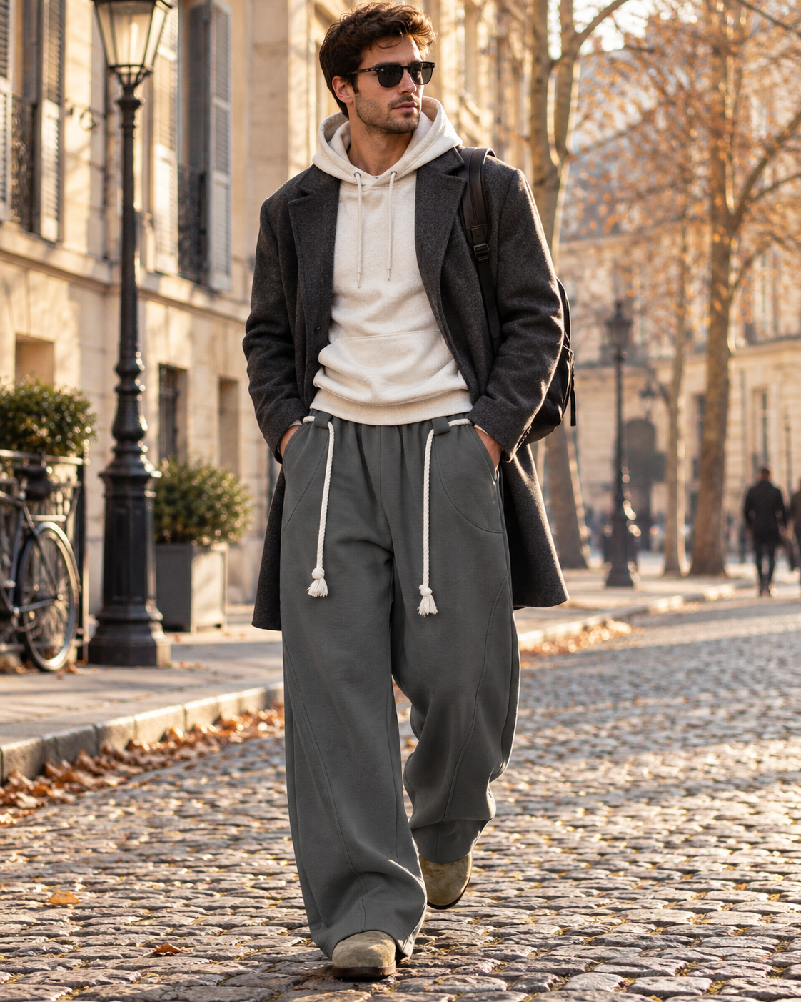Maddox Men’s Barrel Pants – Oversized Wide Leg Elastic Waist Streetwear Trousers