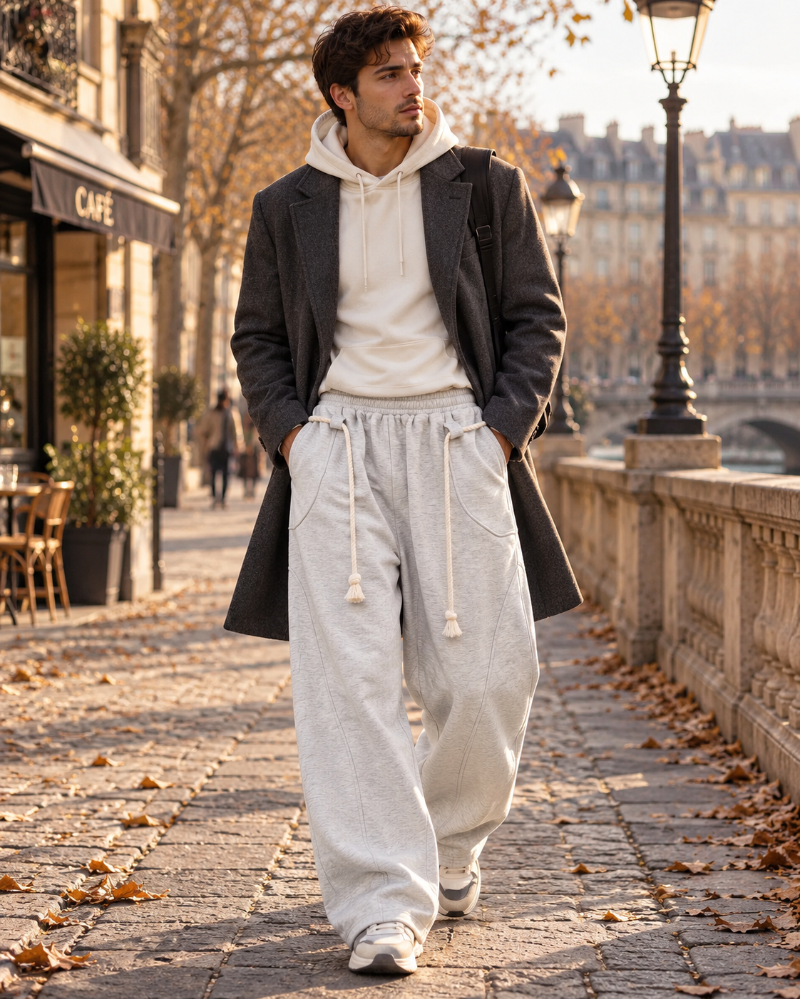 Maddox Men’s Barrel Pants – Oversized Wide Leg Elastic Waist Streetwear Trousers