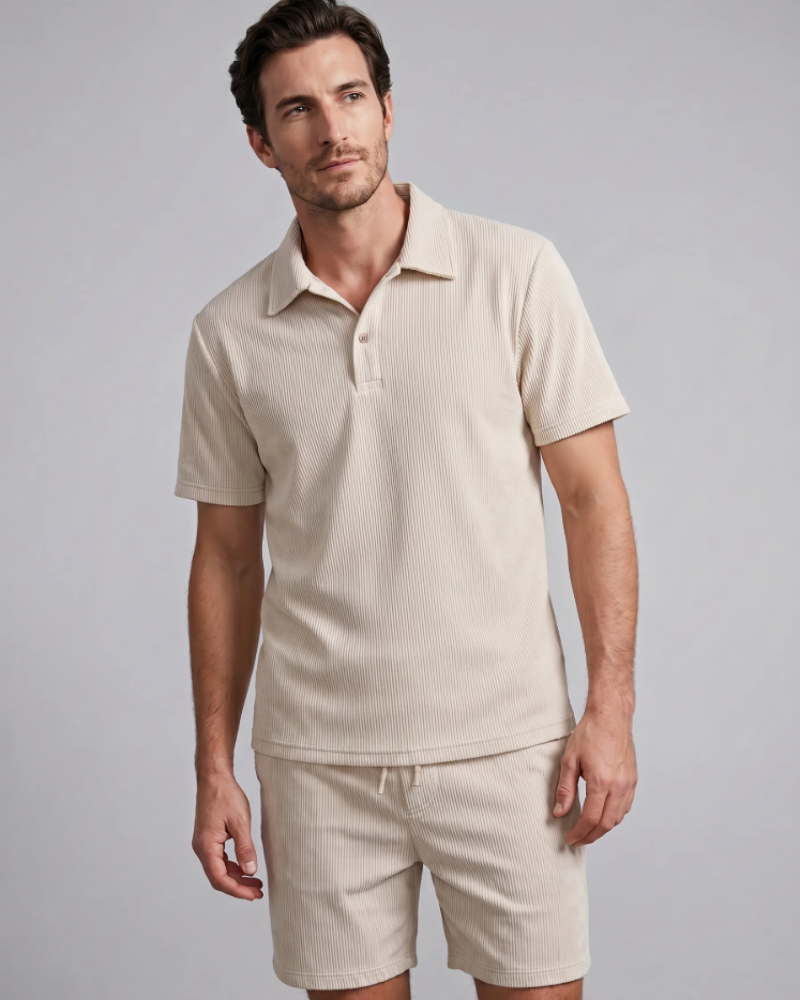 Ethan Men's 2 Piece Set – Polo Shirt & Shorts Casual Summer Outfit