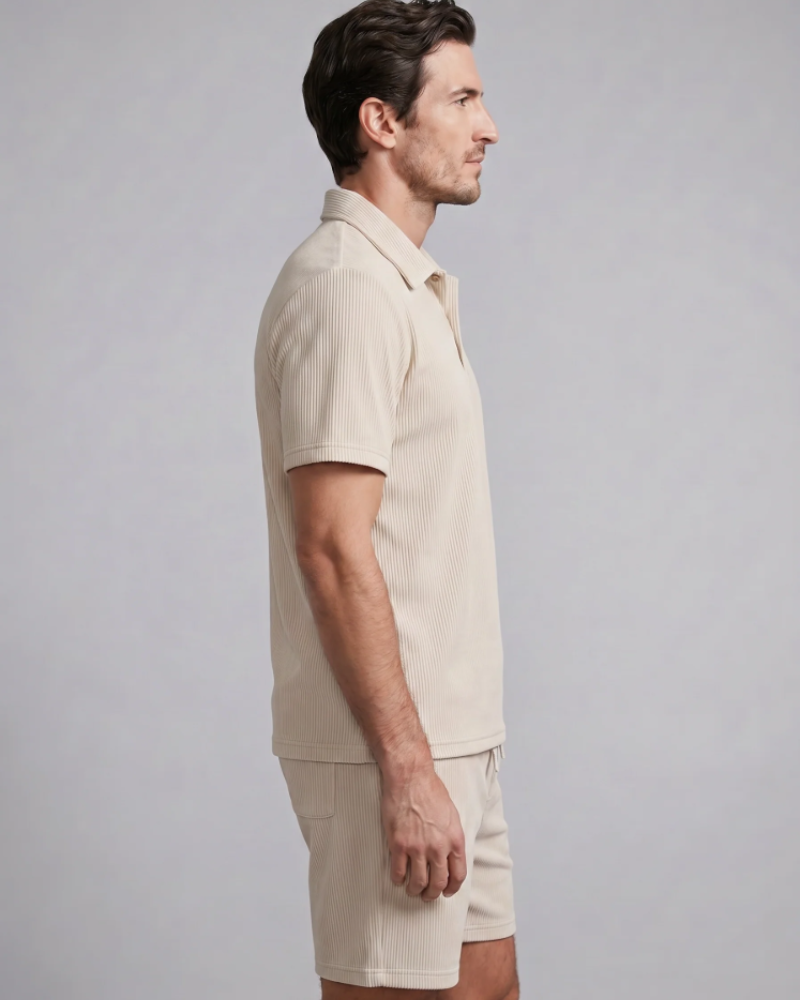 Completo da uomo Ethan da 2 pezzi – Maglia polo e pantaloncini, outfit casual estivo