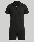 Completo da uomo Ethan da 2 pezzi – Maglia polo e pantaloncini, outfit casual estivo