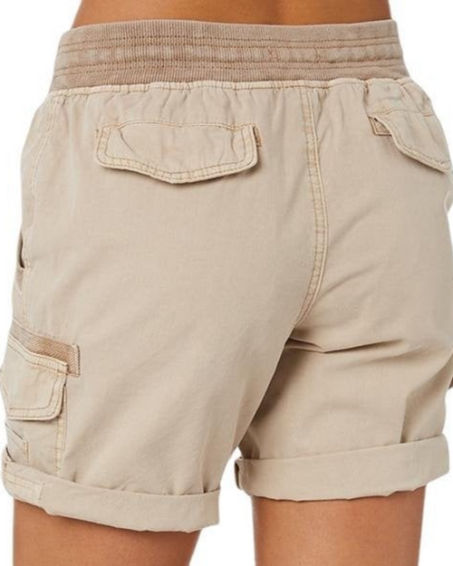 Pantalones cargo cortos para mujer Brooke – Pantalones cortos utilitarios ligeros con cintura elástica y bolsillos