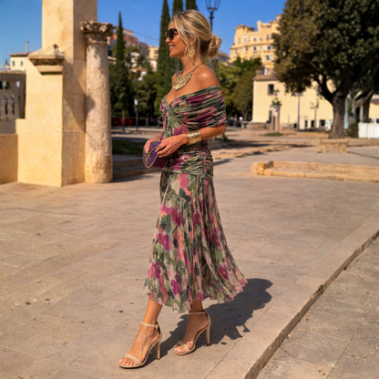 Mira Maxi Dress | Off-Shoulder Chiffon Long Dress for Women 5