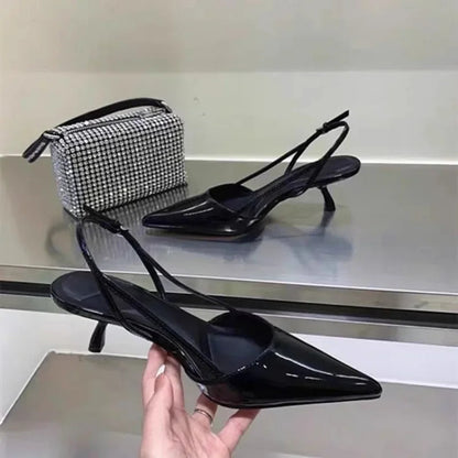 Mira Slingback Heels | Elegant Low Block Design, Pointed Toe, Women's Nude Heels 2