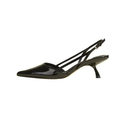 Mira Slingback Heels | Elegant Low Block Design, Pointed Toe, Women's Nude Heels 5