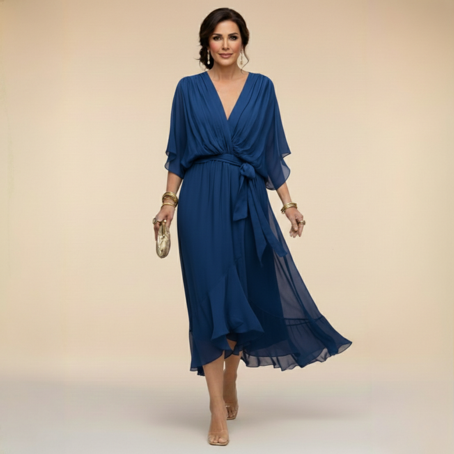 Moni V-Neck Dress | Lightweight Summer Cocktail Dress for Wedding Guests 2