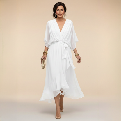 Moni V-Neck Dress | Lightweight Summer Cocktail Dress for Wedding Guests 5