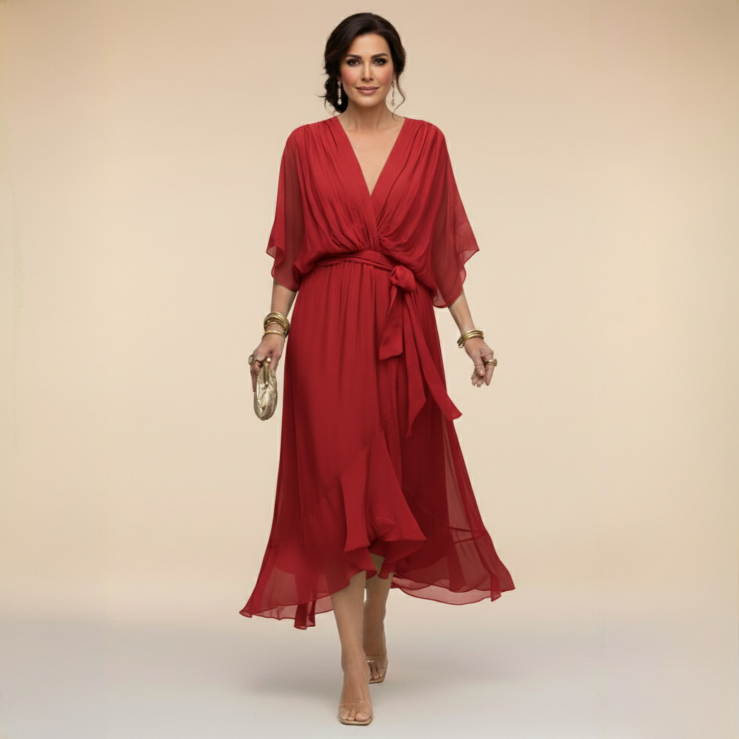 Moni V-Neck Dress | Lightweight Summer Cocktail Dress for Wedding Guests 6