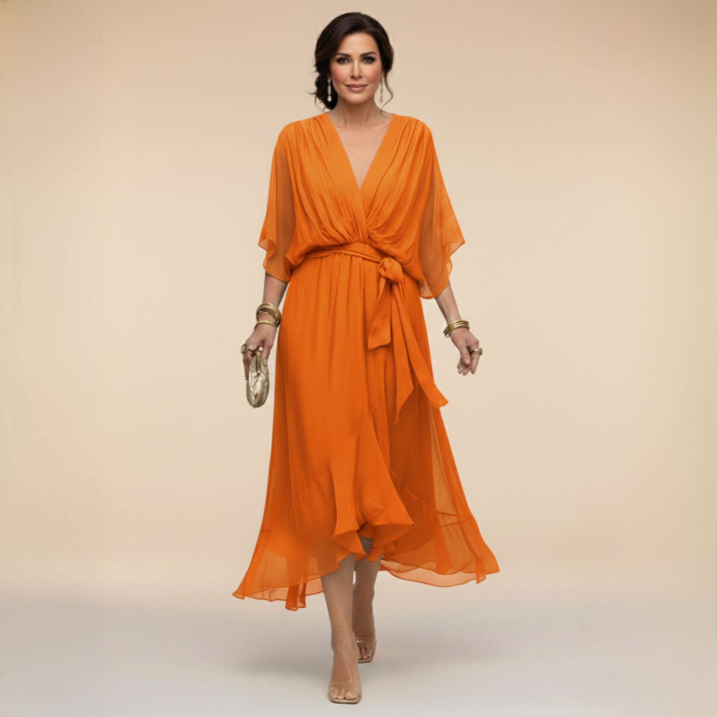 Moni V-Neck Dress | Lightweight Summer Cocktail Dress for Wedding Guests 7