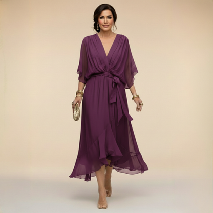 Moni V-Neck Dress | Lightweight Summer Cocktail Dress for Wedding Guests 8