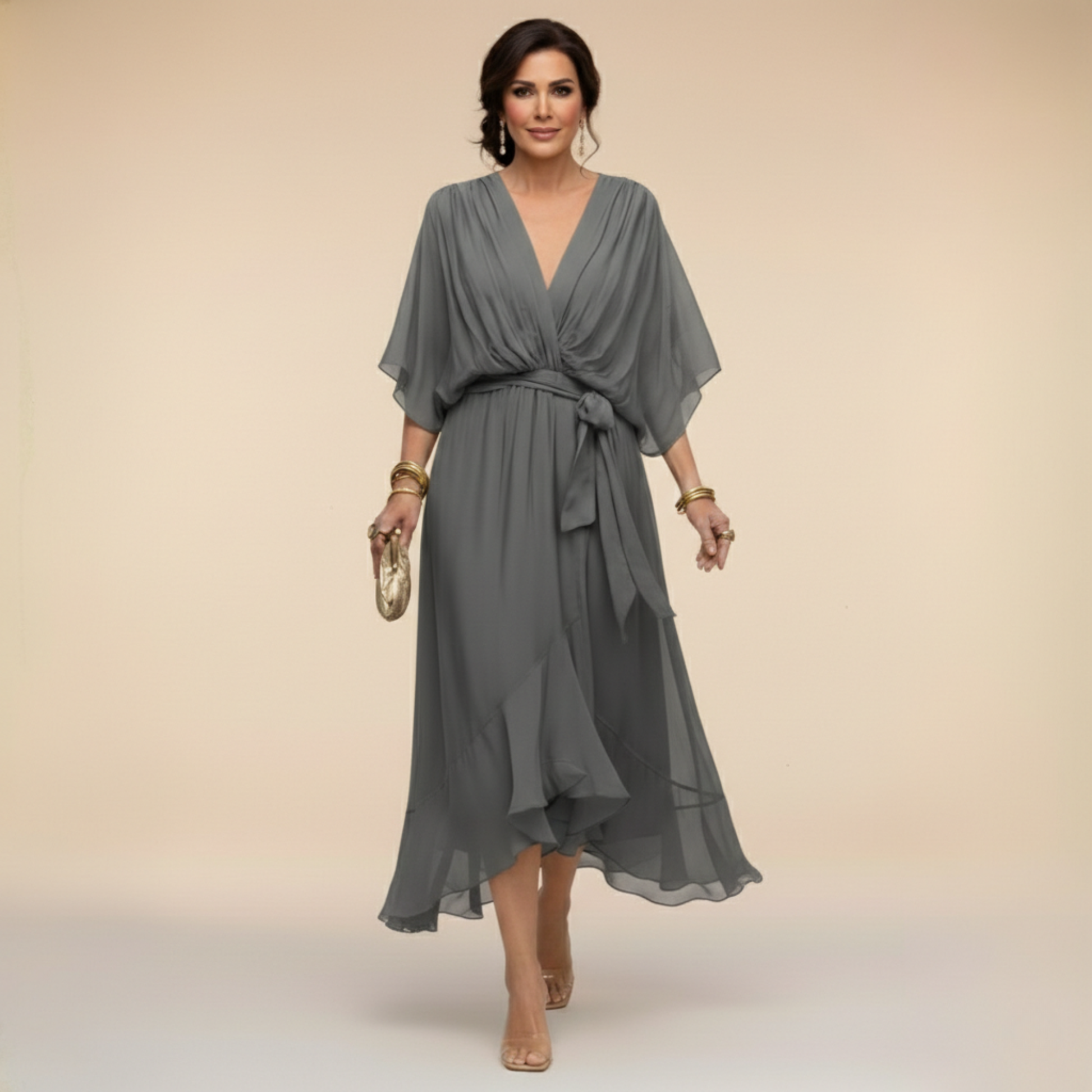 Moni V-Neck Dress | Lightweight Summer Cocktail Dress for Wedding Guests 9