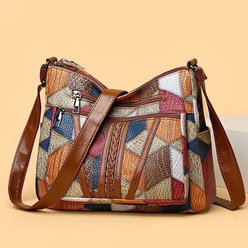 Mosaica Handbag | Patchwork Leather Design with Multiple Compartments 0