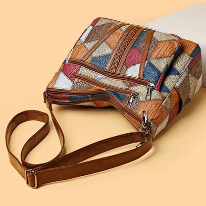 Mosaica Handbag | Patchwork Leather Design with Multiple Compartments 3