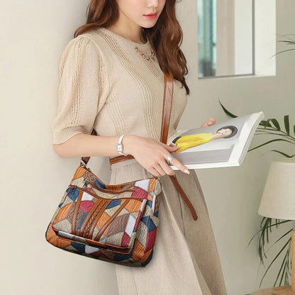 Mosaica Handbag | Patchwork Leather Design with Multiple Compartments 5