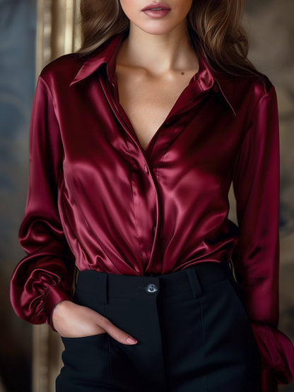 Moya Silk Blouse | Elegant White Top for Women, Long Sleeves, Plus Size Available 0