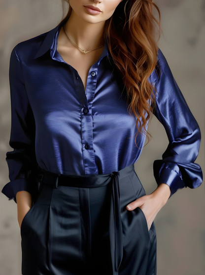Moya Silk Blouse | Elegant White Top for Women, Long Sleeves, Plus Size Available 1