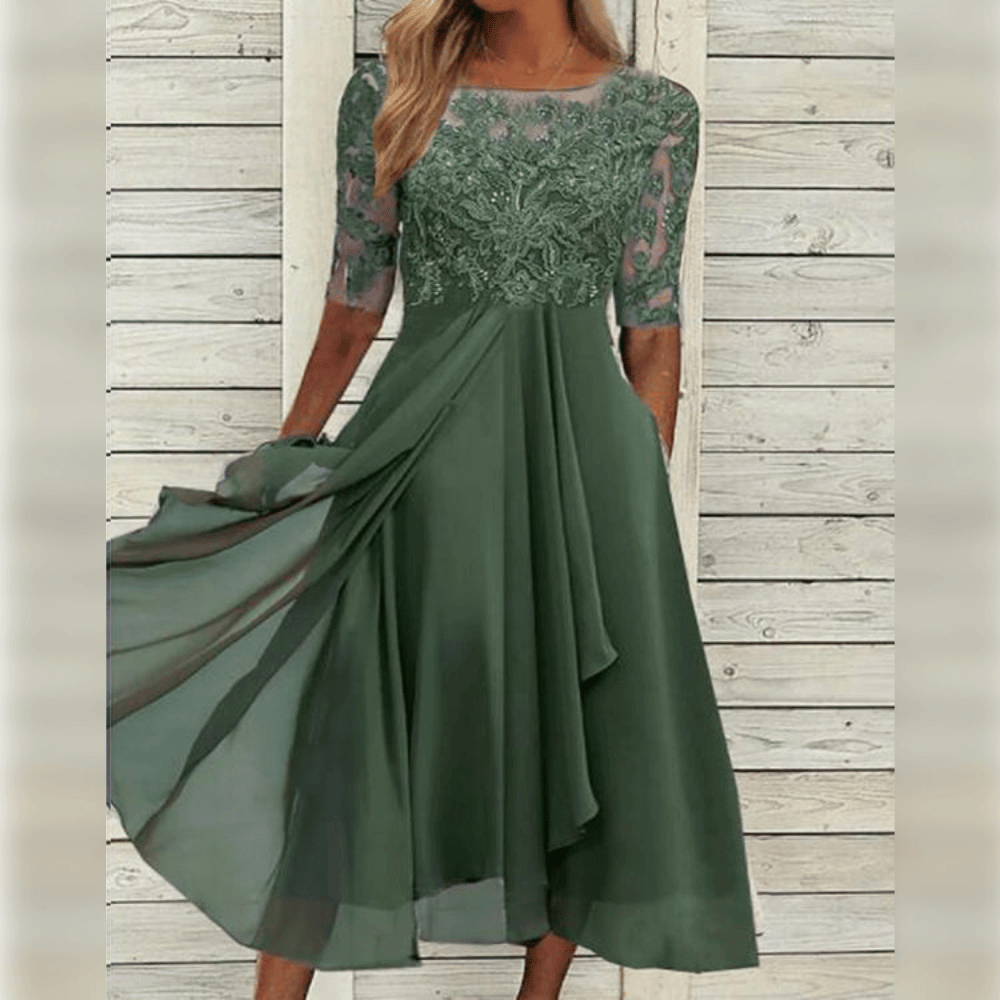 Robe longue en mousseline pour femme Melisande – Robe légère et élégante pour les soirées et occasions spéciales