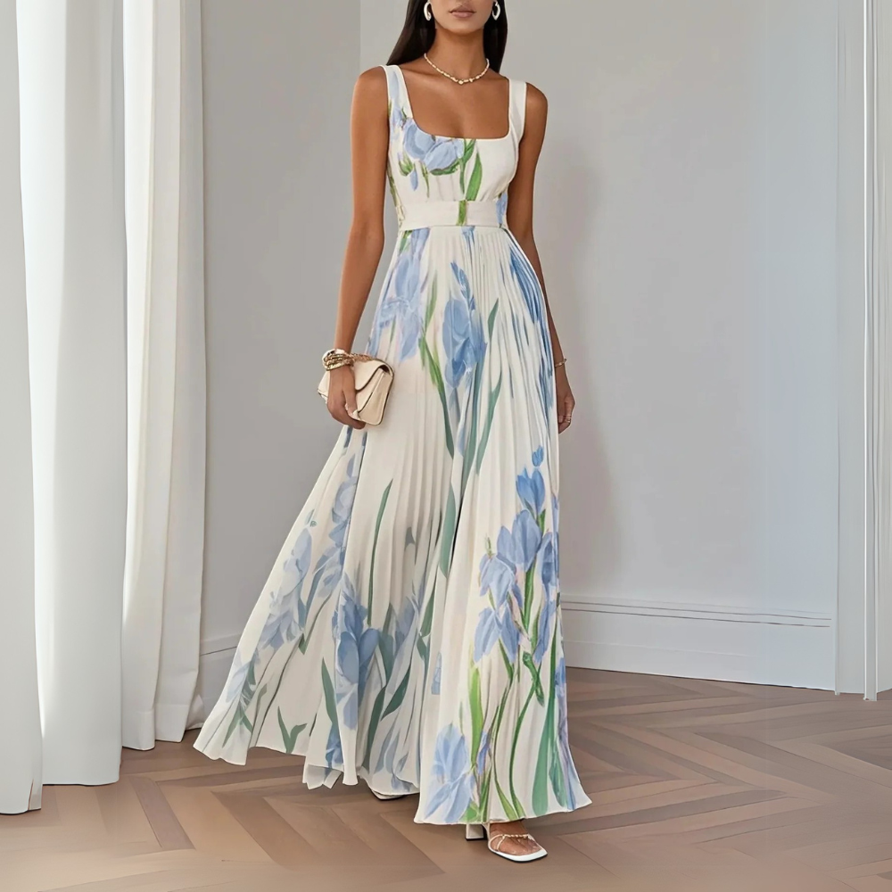 Nina Floral Maxi Dress | Elegant Pleated Design for Summer Events 1