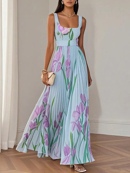 Nina Floral Maxi Dress | Elegant Pleated Design for Summer Events 2