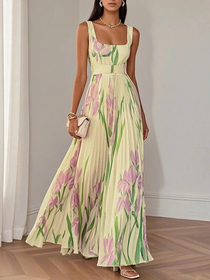 Nina Floral Maxi Dress | Elegant Pleated Design for Summer Events 3