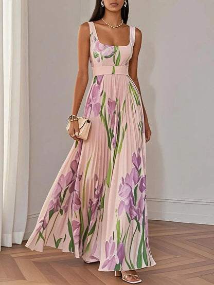 Nina Floral Maxi Dress | Elegant Pleated Design for Summer Events 4