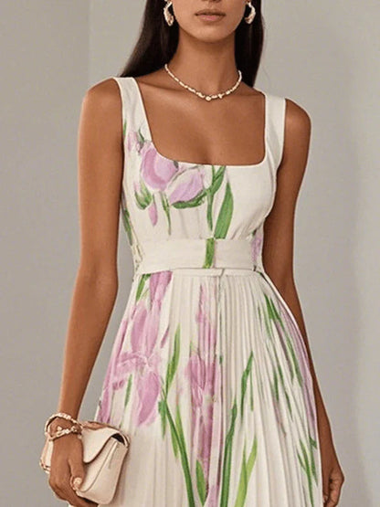 Nina Floral Maxi Dress | Elegant Pleated Design for Summer Events 5