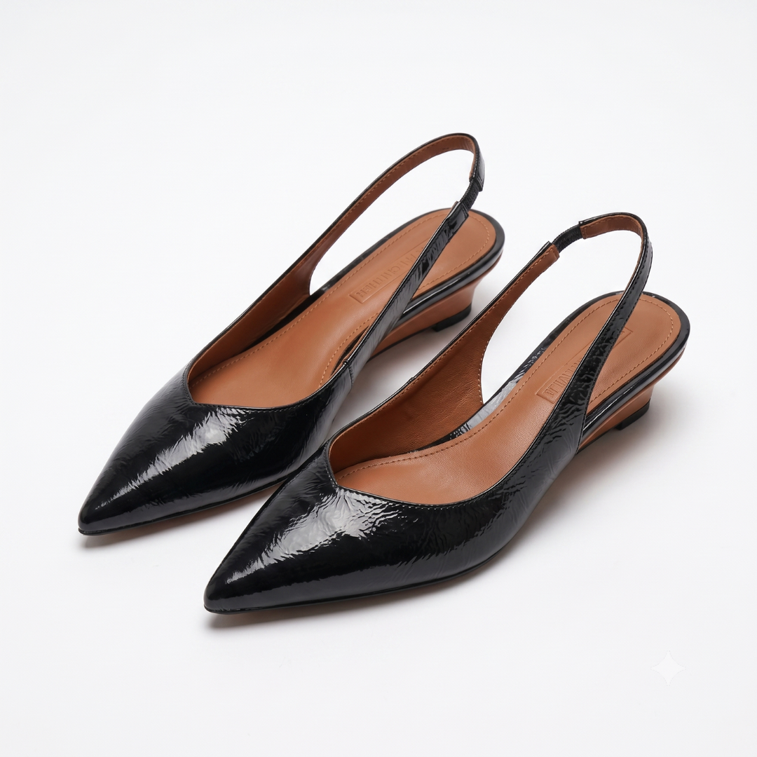 Nina Pointed Toe Heels | Comfortable Slingback Design, Black Heels 1