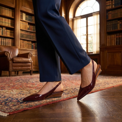 Nina Pointed Toe Heels | Comfortable Slingback Design, Black Heels 5