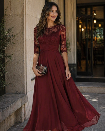 Olivia Evening Dress | Lace & Chiffon A-Line 1
