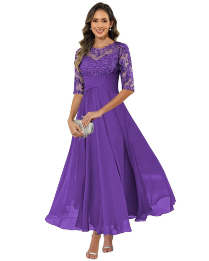 Olivia Evening Dress | Lace & Chiffon A-Line 2
