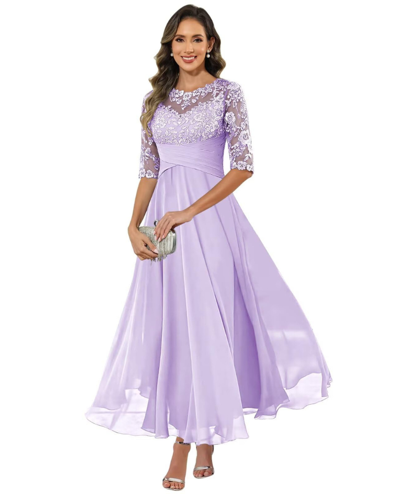 Olivia Evening Dress | Lace & Chiffon A-Line 4
